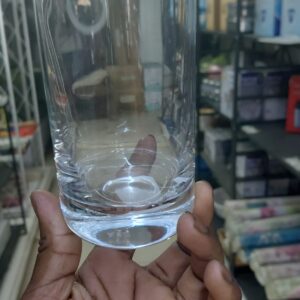 Crystal drinking glass set of 6 model 3413 with a clear cylindrical design and thick weighted base.