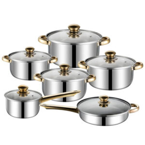 Kitchen 12PcsStainless steelCookware Sets