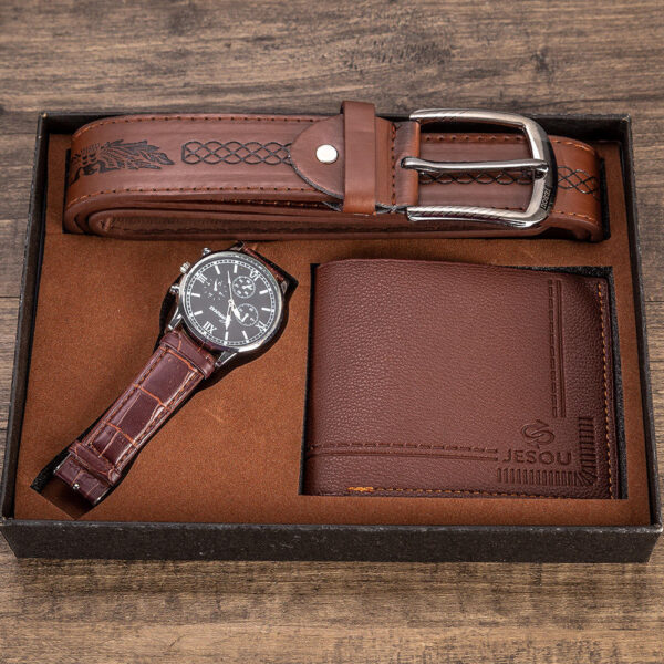 Men's Gift Set High quality Business Casual Watch Leather Belt Wallet Suit Gift Set Wristwatch For Men Boyfriend - Image 6
