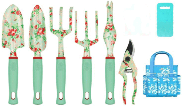 10pcs Aluminium Garden Tool Set with Floral Printing: Enhance Your Gardening Experience