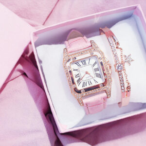 Women Diamond Watch Starry Luxury Bracelet Set Watches Ladies Casual