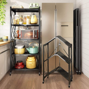 Kitchen Stainless 4-tier Organizer Cabinet Kitchen Storage Dish Rack