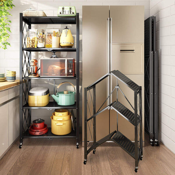 Kitchen Stainless 4-tier Organizer Cabinet Kitchen Storage Dish Rack