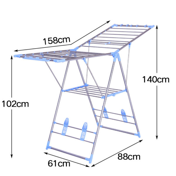 Foldable Stainless Steel Laundry Folding Clothes Hanger Rack - Lightweight & Multipurpose Stands - Image 2