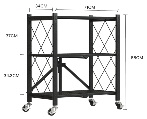 Adjustable Foldable Storage Rack: Customizable Organization for Any Space