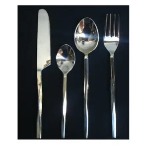 4Pcs Cutlery Set sharp pointed Handle Silver