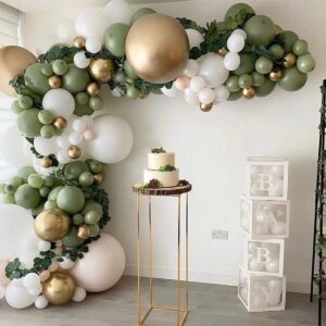 Premium Party Garland Balloon Arch Kit: Gold & Green Balloon Sets for Stunning Decorations