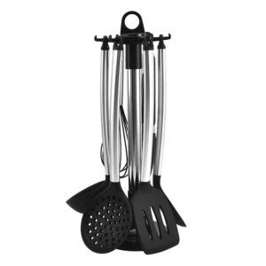 7 Pcs Kit  Kitchen Utensils Silicone Set Black