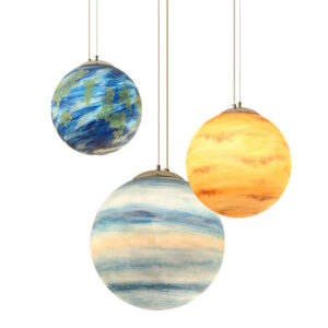 Nordic Modern Round LED Pendant Light Cosmic Resin Living Room Dining