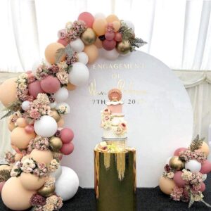 Pink Balloons Garland DIY Birthday Party Decoration Cream Peach Maca White Balloon Arch Anniversary Wedding Decor
