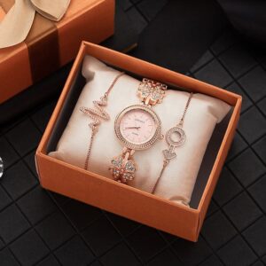 Exquisite Fashion Women's Diamond-Inlaid Watch: Diamond Bracelet Suit for Female Gift Watches