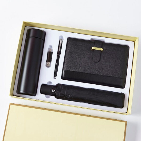 Premium Corporate Gift Set: Flask, Pen, Umbrella, Notebook, USB - Stylish and Fashionable - Image 4