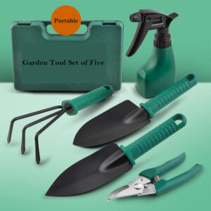 Stainless Steel Gardening Tool Set - 5 Piece Hand Tool Kit