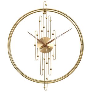 Golden Decorative Metal Wall Clock: Modern Pipe Design for Stylish Home Decor