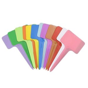 Vibrant Waterproof T-Type Plant Labels: Colorful Plastic Markers for Your Garden