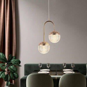 Luxury Net Red Bar Pendant Light: Modern Hanging Lamp with Three Heads and Long Ball Design