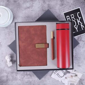 Premium Business Gift Set: Hardcover Notebook with Pen and Bottle - Perfect for Professionals