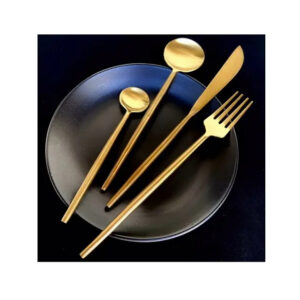 4Pcs Cutlery Set normal Gold