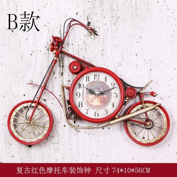 Vintage Vibe: Industrial Style Motorcycle Wall Clock - Unique Wall Decor - Image 4