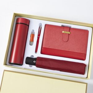 Premium Corporate Gift Set: Flask, Pen, Umbrella, Notebook, USB - Stylish and Fashionable