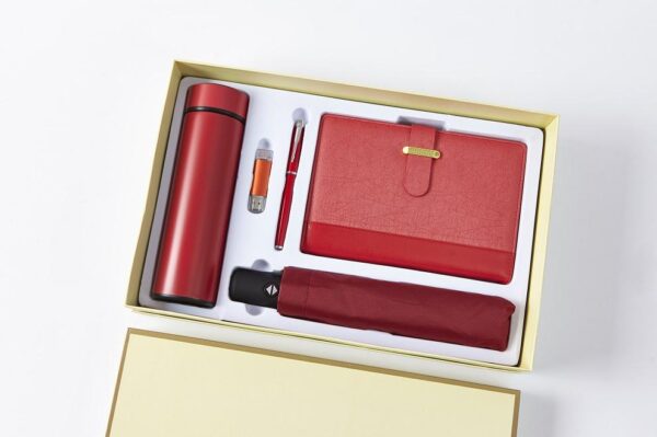 Premium Corporate Gift Set: Flask, Pen, Umbrella, Notebook, USB - Stylish and Fashionable