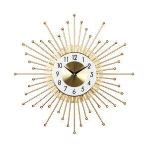 Stunning Sun Design Wall Clock: Modern, Light Luxury Iron Gold Creative Timepiece