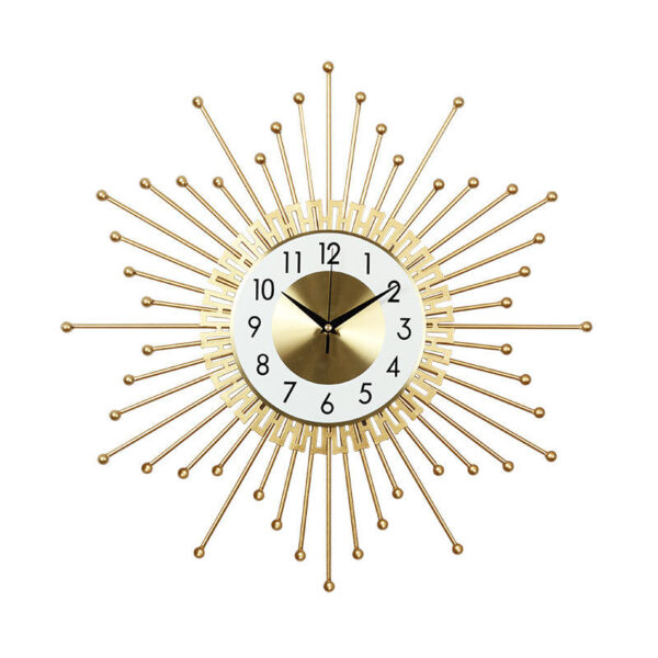 Stunning Sun Design Wall Clock: Modern, Light Luxury Iron Gold Creative Timepiece