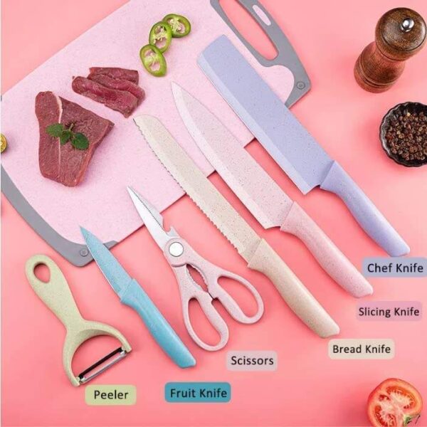 Vibrant Kitchen Knife Set: 6-Piece Collection with Non-Stick Blades - Image 6