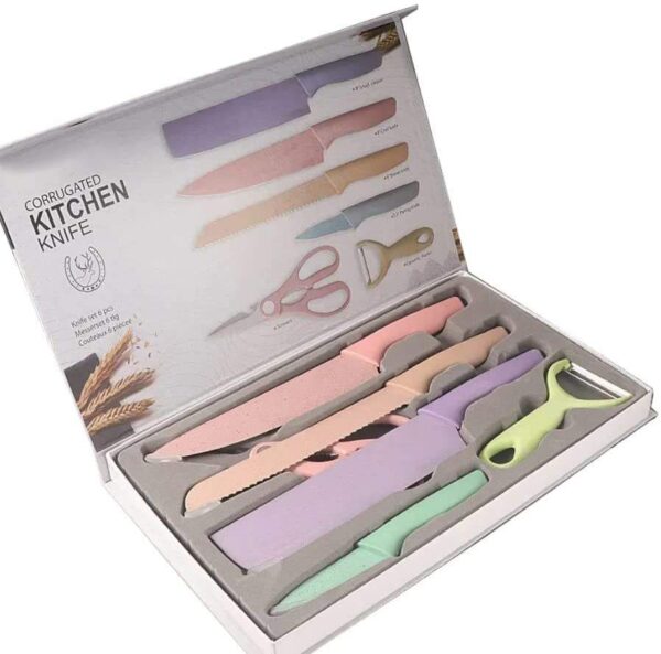 Vibrant Kitchen Knife Set: 6-Piece Collection with Non-Stick Blades - Image 2