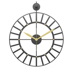Stylish Black Coated Gold Wall Clock: Modern Design for Interior Home Decor
