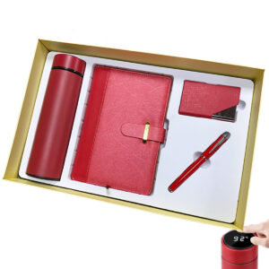 Practical Electronic Corporate Business Gift Set: Vacuum Cup Flask, Notebook, Mouse, Pen, USB