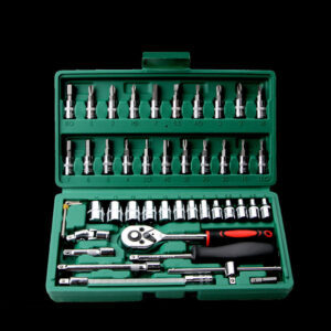 Professional 46-Piece Socket Ratchet Wrench Set for Car and Machine Repair