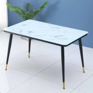 Stunning Stone Table with Elegant Gold Leg - Enhance Your Décor