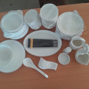 Bonechina dinnerware with golden rim, 60pcs