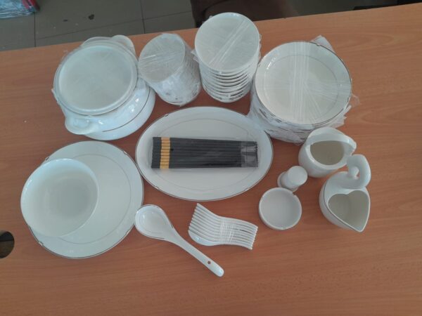 Bonechina dinnerware with golden rim, 60pcs