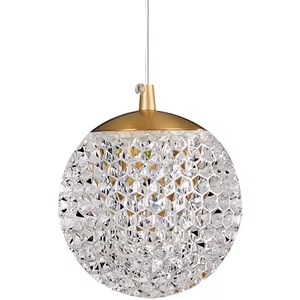 Crystal globe pendant light with faceted crystal-effect diffuser and premium metallic finish.