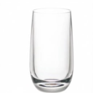 Contemporary Highball Glass Set of 6 model 3512 with a tall clear cylindrical design and thick weighted base.