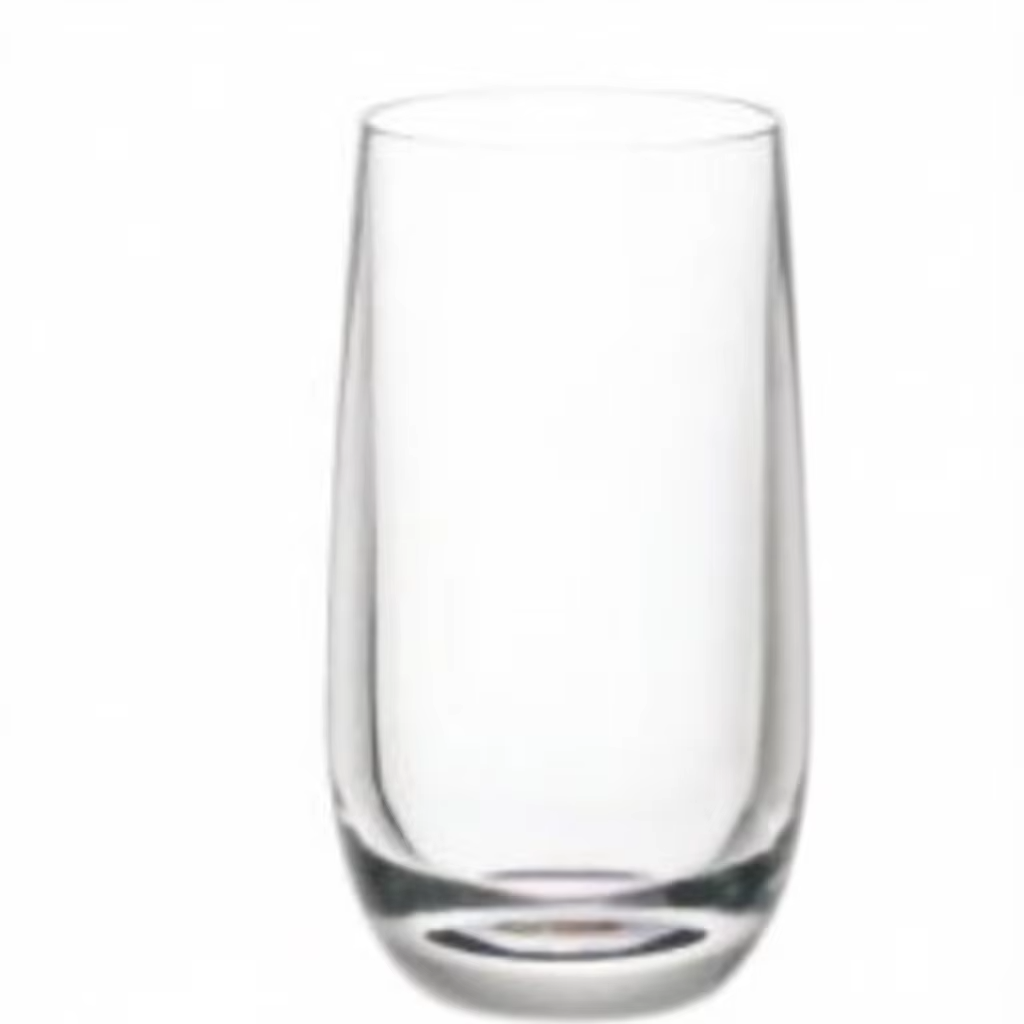 Contemporary Highball Glass Set of 6 model 3512 with a tall clear cylindrical design and thick weighted base.