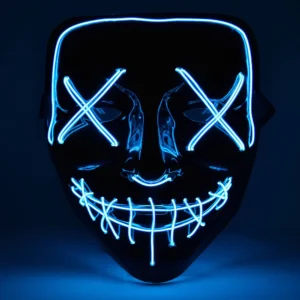 Spooktacular Plastic LED Face Masks: Fashionable Halloween Decorations for Party Fun