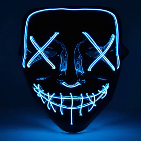 Spooktacular Plastic LED Face Masks: Fashionable Halloween Decorations for Party Fun